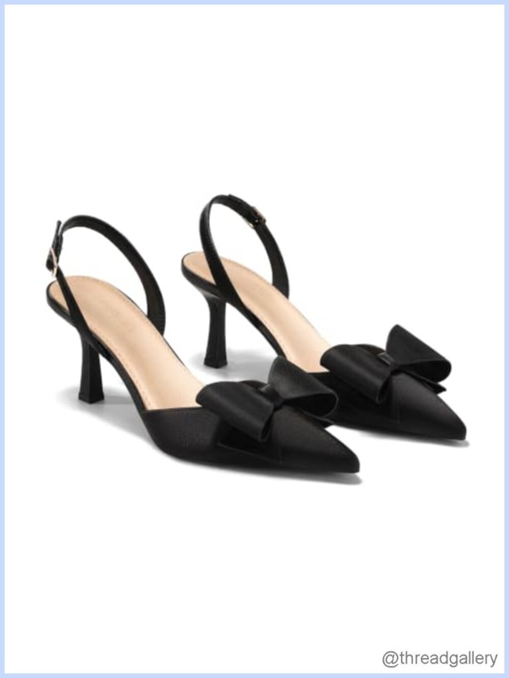 Satin Kitten Heel Slingback Pumps Bow Closed Toe Wedding Shoes